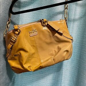 Coach Yellow Patent Leather Shoulder Bag